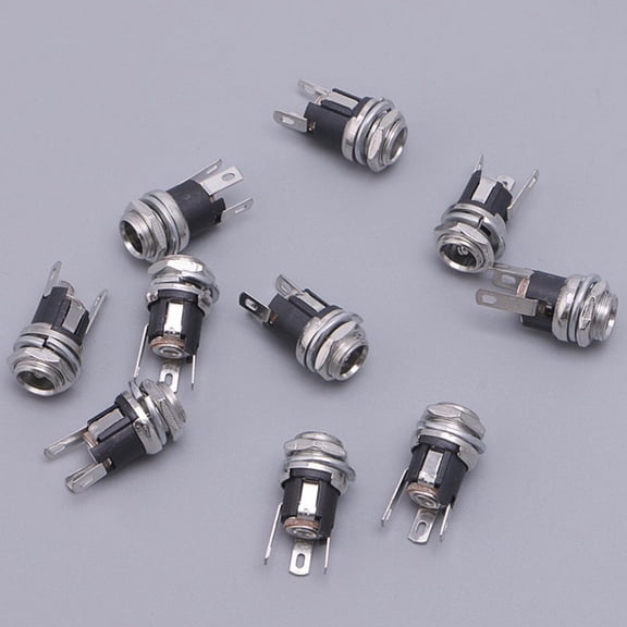 20Pcs DC Power Supply Jack Socket Female Panel Mount Connector 5.5X2.1mm New