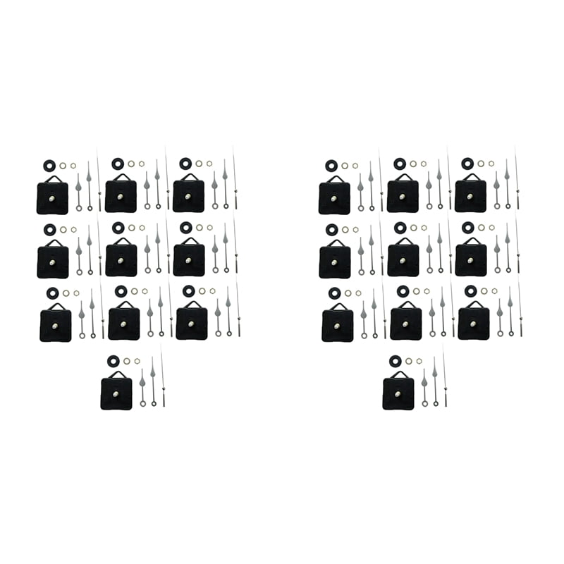 20Pcs DIY Silent Movement Mechanism Spindle Hands Sets Wall Quartz DIY Clock Movement Mechanism Repair Part Clock Kit