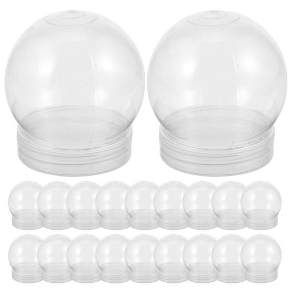 20Pcs DIY Snow Globe Water Globes Kit Clear Plastic Ball Shape Craft Props