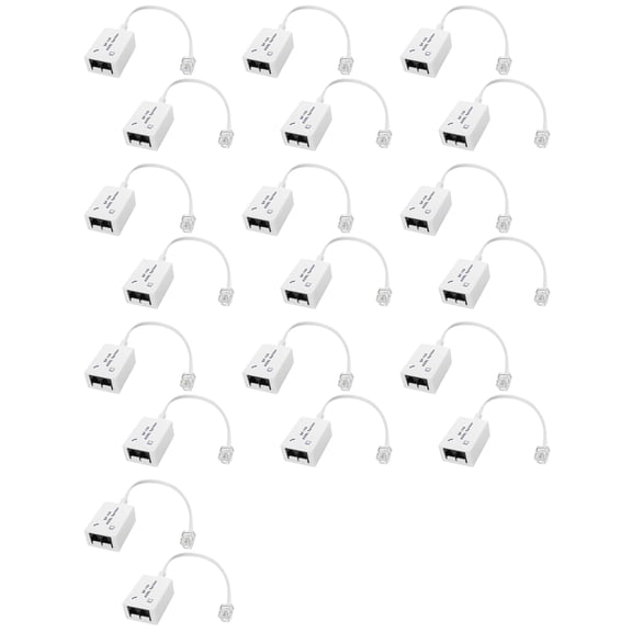 20Pcs DSL Filter Splitter ADSL Splitter for Phone Line Male to 2 Female RJ11 6P4C/6P2C Telephone Modem Converter Adapter