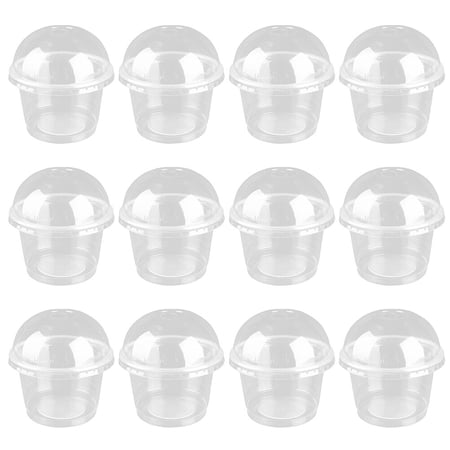 20Pcs Disposable Cake Cups Dessert Ice Cream Plastic Cups Salad Cups with Lids