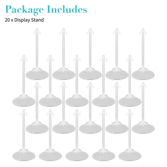 20Pcs Doll Stand Plastic Display Holder, Transparent Doll Stands for 11 to 13 Inch Dolls, Adjustable Height Action Figure Stand Mannequin Stand Display Stand Action Figure Display Model Stand Support