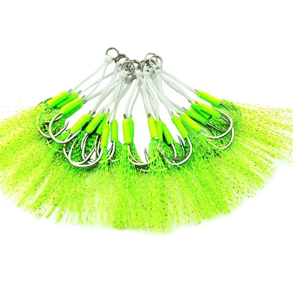 20Pcs Double Fishing Assist Hook Kits Small Size Jigs Jigging Hook Slow Quickly Fall Jigs Fishing Hook Easy to Use