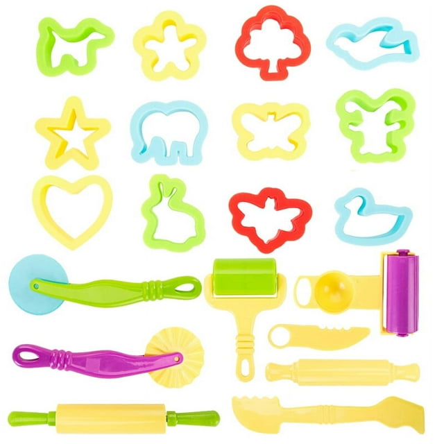 ULTNICE 20Pcs Play Doh Tools Kit, Colorful Plasticine Clay Cutters ...