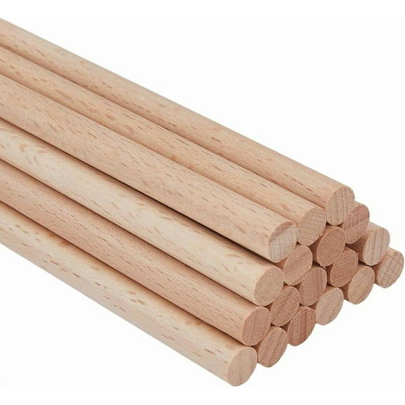 20Pcs Dowel Rod Hardwood Sticks Unfinished Natural Wood Rods Wooden Dowels Solid Wood Rod 7.87x0.31 Inch Wood Craft Rod for Crafts DIY Knitting Tapestry Home and Garden Decoration DIY