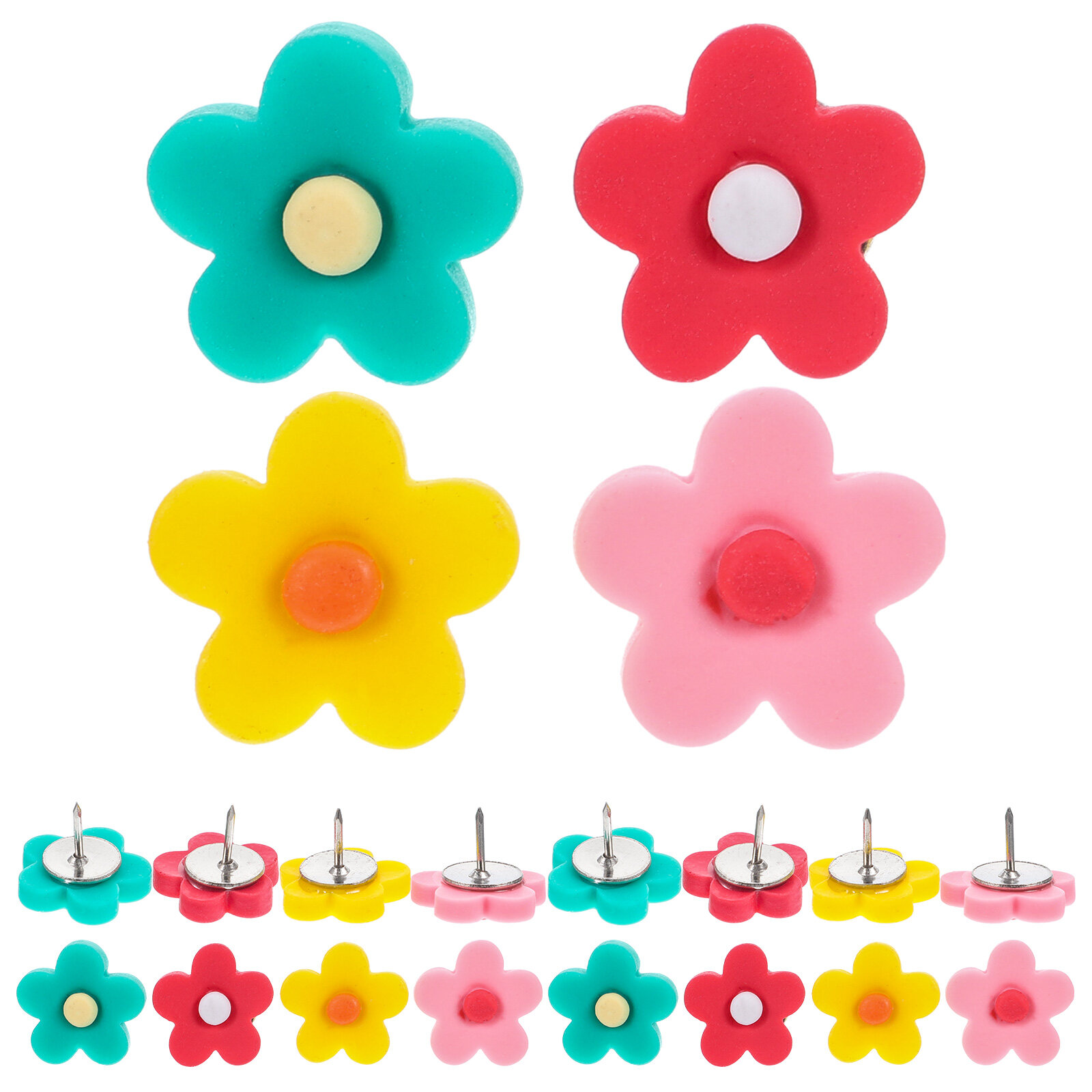 20Pcs Drawing Push Pins Flower Design Thumb Tacks Map Tacks Drawing