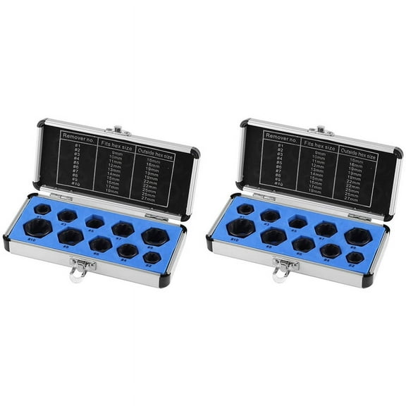 20Pcs Drive Socket 9-19mm Damaged Nut Stud Extractor Bolt Remover Locking Set Threading Tools Kit