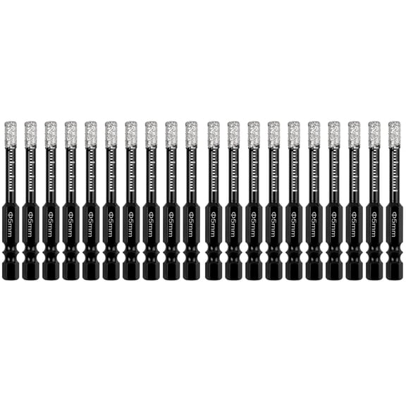 20Pcs Dry  Drill Bits Set,3/16In Hex ShankTile Core Drill Bit for Tile Ceramic GraniteMarble Stone Hard Materials