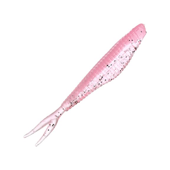 20Pcs Durable Double Color Groove Silicone Fishing Soft Bait Worm Bait Forked Tail Artificial Bait STYLE-4 20PCS