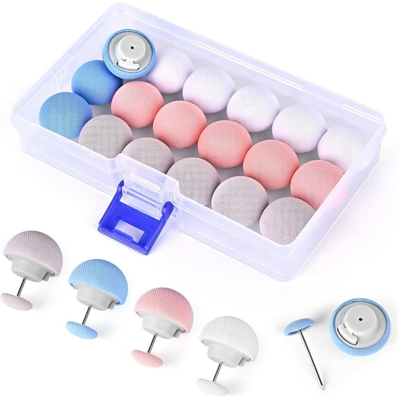 20Pcs Duvet Pin Duvet Clips, Pins Fasteners, Duvet Cover Pins Comforter Clips, One Key to Open The Duvet Clips to Prevent Shifting, Suitable for Quilts, Cushions, Curtains(White+Blue+Pink+Gray)