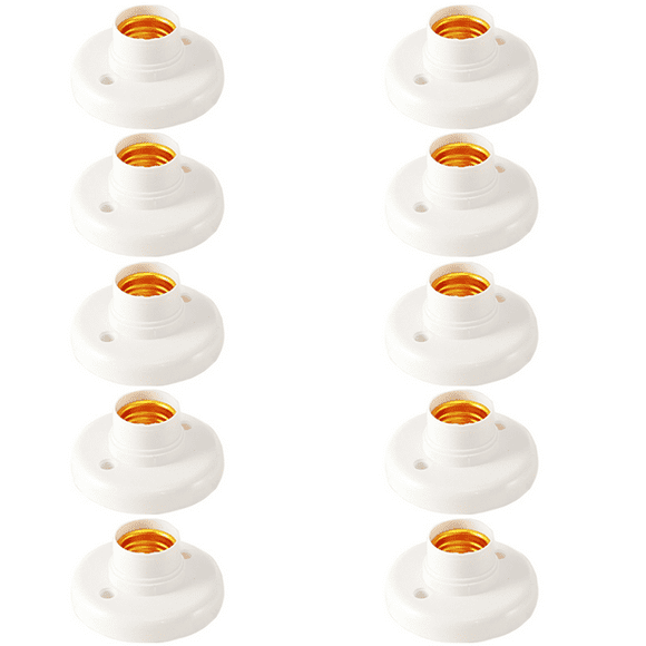 20Pcs E27 Plastic Screw Lamp Holder Round Lamp Holder Bulb Socket Holder Adapter