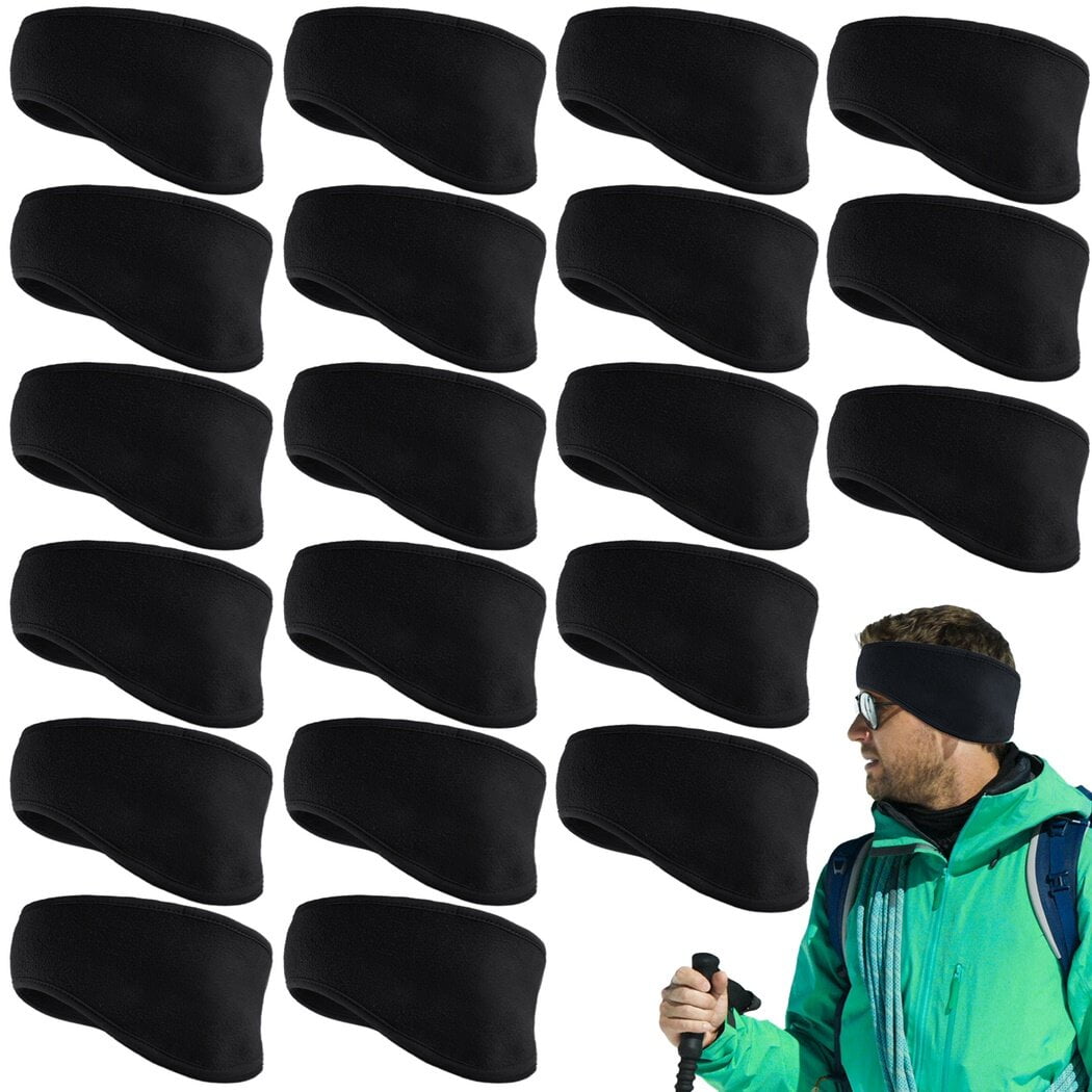 20Pcs Ear Warmer Headbands, Polar Fleece Winter Ear Muffs, Running Headbands for Cold Weather