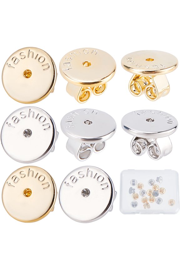 20Pcs Earring Backs Ear Nuts Brass Earrings Stoppers Replacement Fashion Pierced Secure Earring Back Locking Backing Metal Ear Nuts