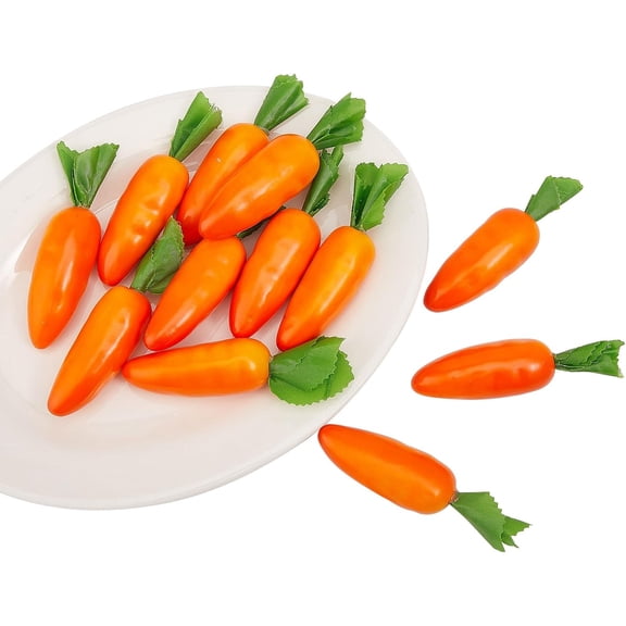 20Pcs Easter Decor Carrots Realistic Fake Fruit Lifelike Carrots Simulation for Floral Arrangements Easter Home Kitchen Display Decor 4 Inch