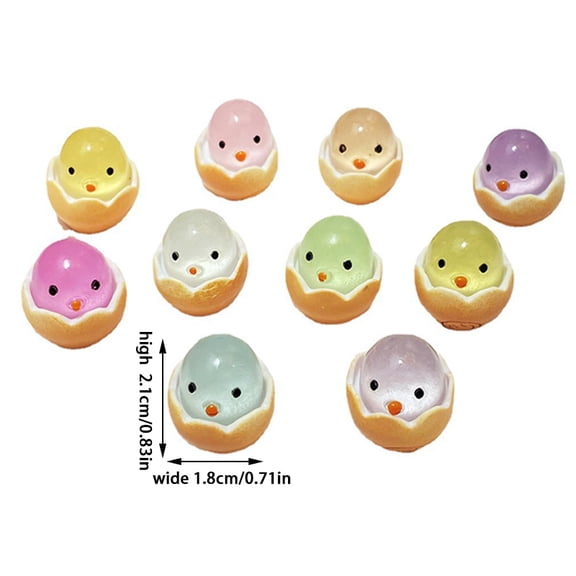 20Pcs Easter Eggshell Chick Micro Landscape Decorations Glowing Easter Eggs