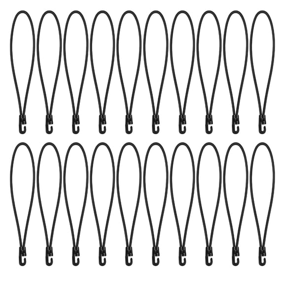 20Pcs Elastic Straps with Hook Bungee Cord Tarpaulin Tensioner Outdoor Elastic Bungee Straps for Tents, Net, Camping
