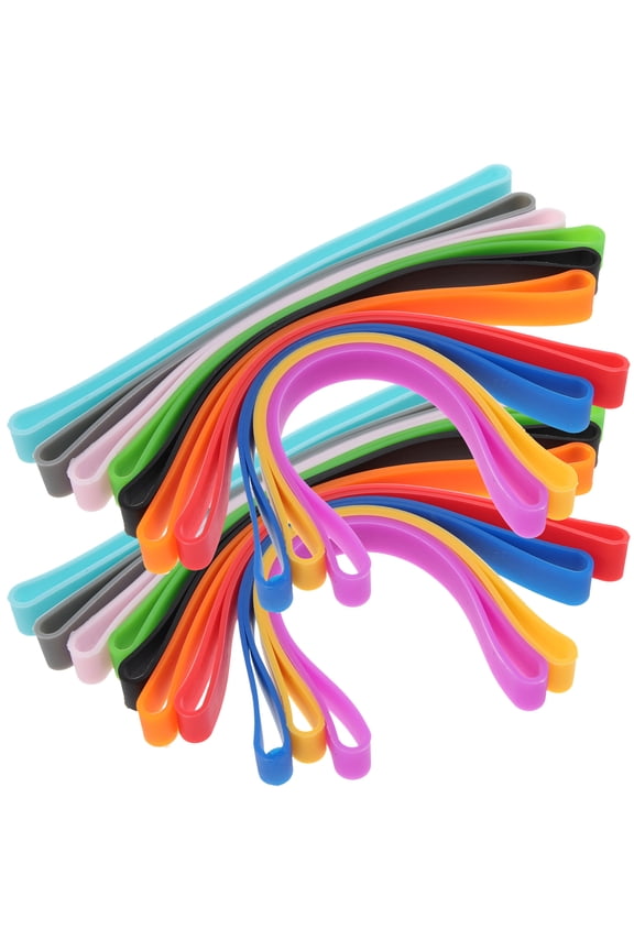 20Pcs Elastic Silicone Bands Colored Silicone Straps Book Binding Bands Silicone Bands