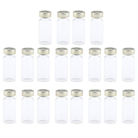 20Pcs Empty Sterile Glass Sealed Vials Bottles Liquid Containers Transparent - 10ml