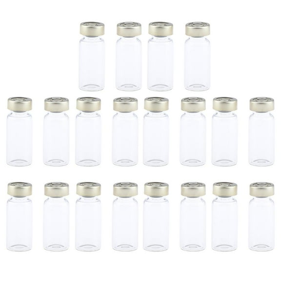 20Pcs Empty Sterile Glass Sealed Vials Bottles Liquid Containers Transparent - 10ml