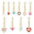 thumbnail image 1 of 20Pcs Enamel Heart Charm with Chain Metal Clip-on Pendant Women Bag Purse Hanging Decor, DIY Keychain Accessories, Jewelry Making Supplies, 1 of 7