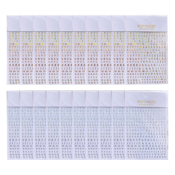 20Pcs Epoxy Resin Alphabets Stickers for Manicure Colorful English Letter Nails Art Decals Jewelry Making Supplies