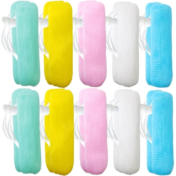 20Pcs Exfoliating Mesh Soap Saver Pouches Drawstring Bubble Foam Net Bags for Body Facial Cleaning