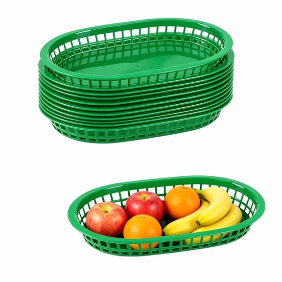 20Pcs Fast Food Baskets, 10.6 x 6.7 Inch Reusable Deli Fast Food Storage Basket, Foods Service Tray Holde for Easter, Fruit, Hot Dogs, Burgers, Fries, Snacks,Picnic(Red)