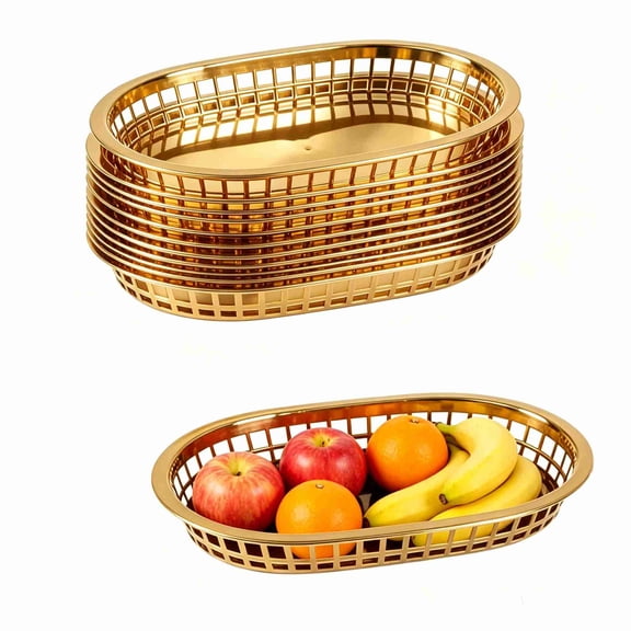 20Pcs Fast Food Baskets, 10.6 x 6.7 Inch Reusable Deli Fast Food Storage Basket, Foods Service Tray Holde for Easter, Fruit, Hot Dogs, Burgers, Fries, Snacks,Picnic(Black)