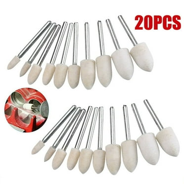 20Pcs Felt Polishing Buffing Pads Wheel Wool Plastic Rotary Tool Kit Set