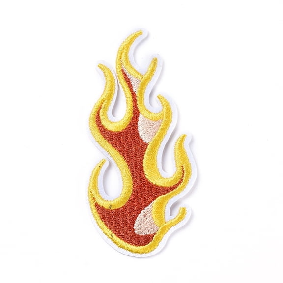 20Pcs Fire Patches Iron on Bulk Orange Red Fire Flame Embroidery Patch Mini Cartoon Blaze Sew on Repair Badge Appliques DIY