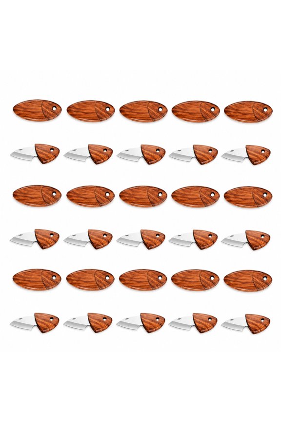 20Pcs Fish Shaped Mini Pocket Knife, Portable Keychain Utility Knife With Anti Slip Notch Grip, Multipurpose Small Cutting Tool For Home Parcel Opening Camping Hiking Outdoor Daily Use