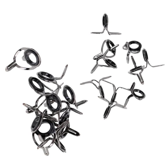 20Pcs Fishing Rod Guides Set Tip Repair Kit DIY Building Rod Part for Saltwater/Freshwater Fishing, 6# 10#