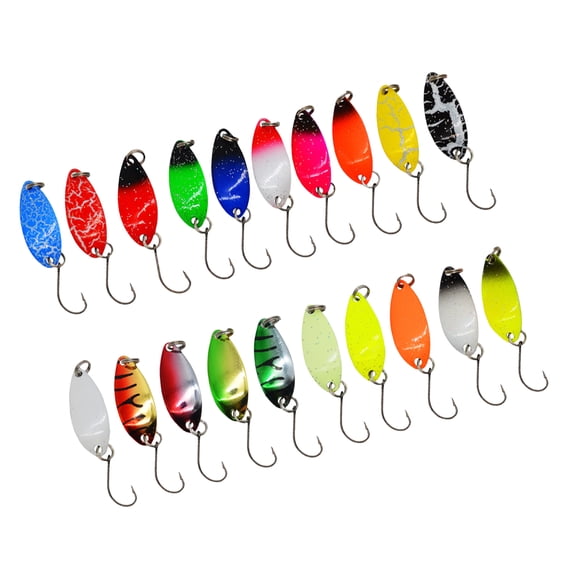 20Pcs Fishing Sequins Lures Baits Metal Fishing Lures, Spoons Hard Fishing Lures Fishing Spoons Lures Single Hook Set