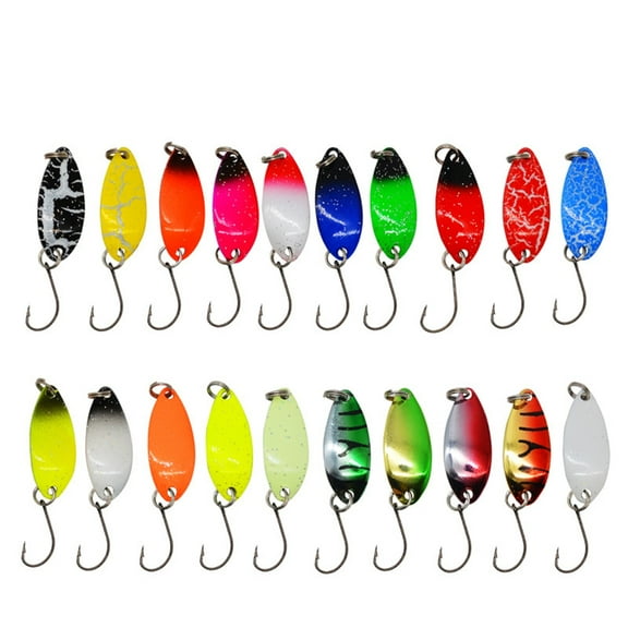 20Pcs Fishing Spoons Lures Single Hook Set, Spoons Hard Fishing Lures, Metal Fishing Lures, Fishing Sequins Lures Baits
