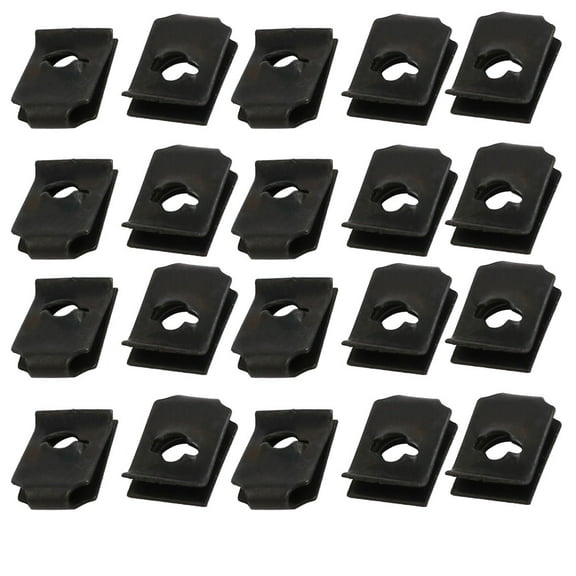 20Pcs Fit M3/ST3.5 Screw 65Mn Steel Speed Fastener U Nut Black 12.7mm x 9mm