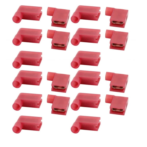 20Pcs Flag Crimp Terminals Female Nylon Fully Insulated Wire Connectors Red