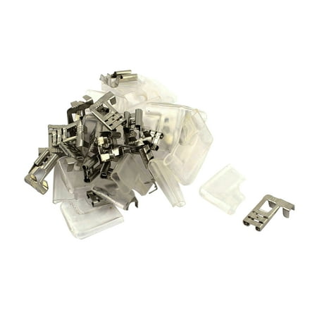 20pcs Flag L Shape 6.3mm Crimp Wire Terminal Female Spade Connector + Case