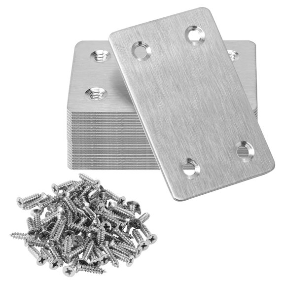 20Pcs Flat Mending Plate Metal Straight Brace Repair Joining Fixing Bracket