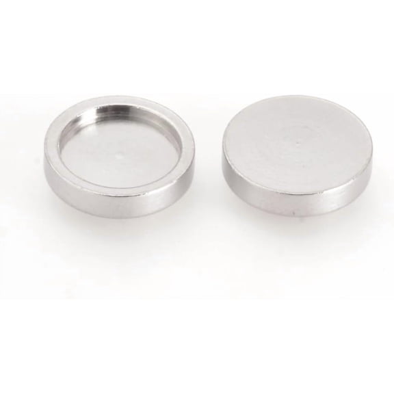 20Pcs Flat Roun 201 Stainless Steel Plain Edge Bezel Cups Stainless Steel Color Cabochon Settings Charms Cabochons Blanks for Bridal Wedding Bouquet Photo Pendant Jewelry Making 10x2mm Gray DIY