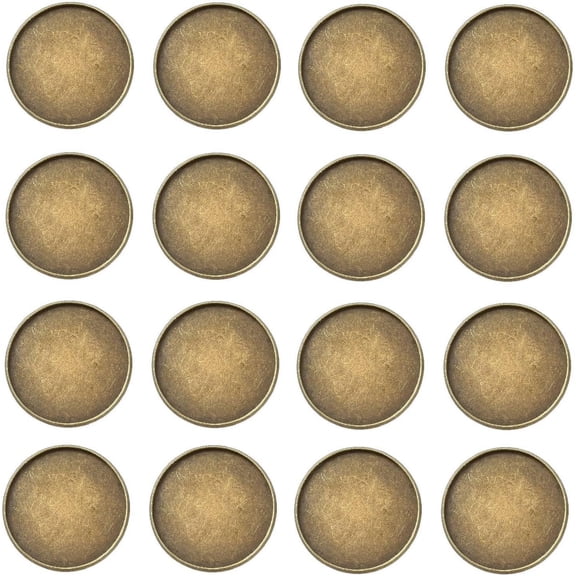 20Pcs Flat Round Iron Plain Edge Bezel Cups Bronze Cabochon Settings Cabochon Settings Trays Pendant for Bridal Wedding Bouquet Photo Pendant Jewelry Making Tray: 25mm 27x2mm for DIY