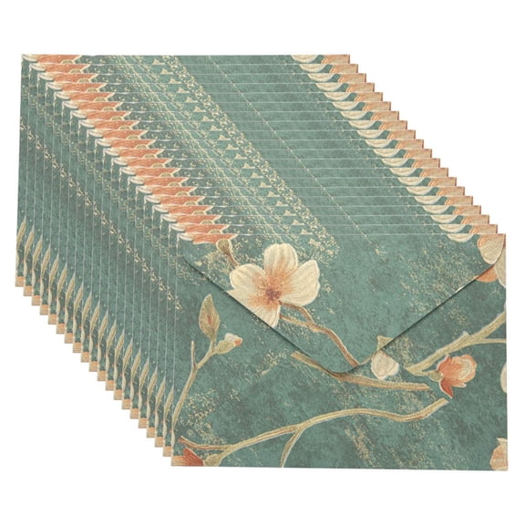20Pcs Floral Print Envelopes For Valentines Card And Mailing