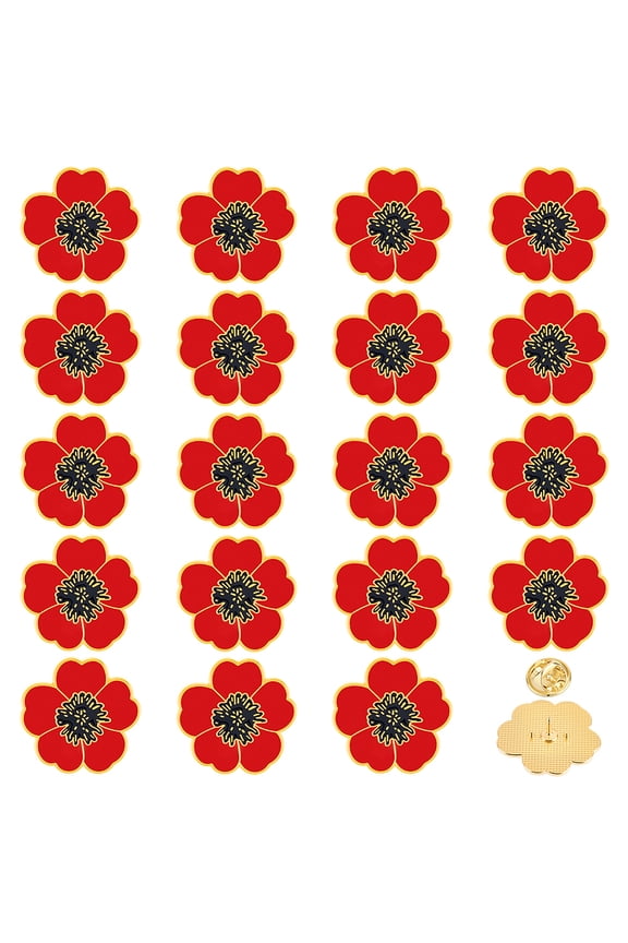 20Pcs Flower Enamel Lapel Pin Flower Lapel Pin Alloy Enamel Floral Brooch Badge for Clothes Hat Bag Backpack Decoration for DIY