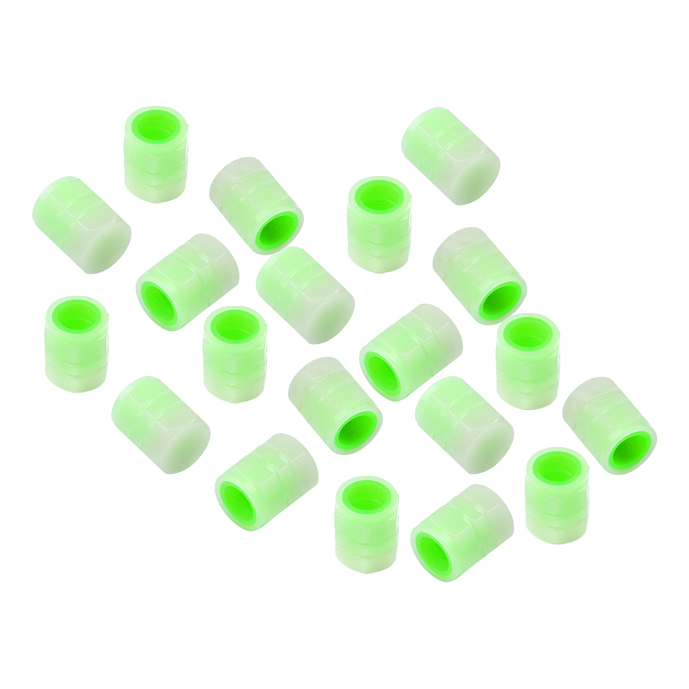 20Pcs Fluorescent Tire Valves Caps Car Tire Valves Caps Luminous Tire