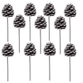 thumbnail image 1 of 20Pcs Frosted Natural Pinecone Picks, Christmas Pine Cones Ornaments with Wired Stems 6.9" Tall for Xmas Tree Garland Wreath Ornaments Pinecones Decorating, 1 of 7