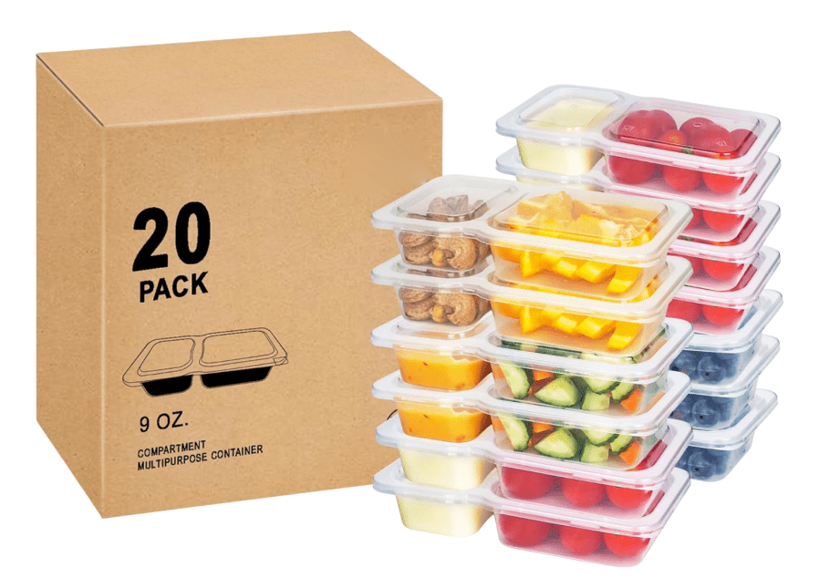 20Pcs Fruit Storage Containers with Lids, Food Storage Box for Fridge and Meal Prep, Reusable Snack Containers for Fresh Produce, Kitchen Organizer for Easter Decor Hosting, A