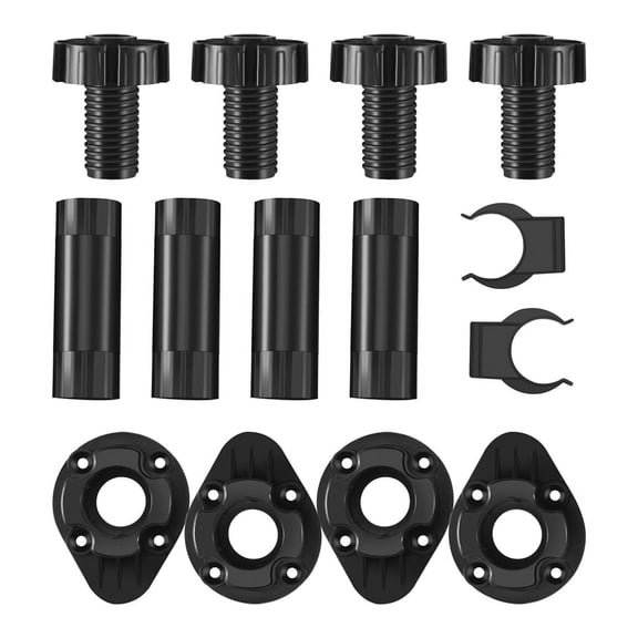 20Pcs Furniture Feet Adjustable Cupboard Foot Leg Unit Cabinet Legs with Kick Board Clips for Kitchen Bathroom Cabinet,20 * adjustable wardrobe feet 10 * socket clamp,black