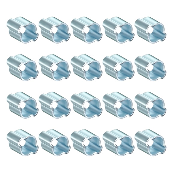 20Pcs Galvanized Steel Double Ear Hose Clamps, Adjustable 8.1-11mm Heavy Duty O Clip Crimp Rings, Zinc-Plated Two Ears Cinch Rings Crimp Pinch Fitting for Automotive, Tubing, Fuel