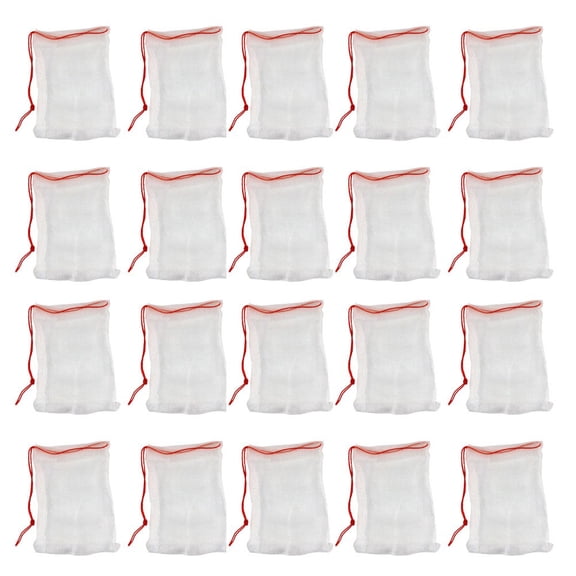 20Pcs Garden Plant Fruit Protect Drawstring Net Bag Against Insect Bird 15x10cm