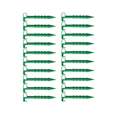 20Pcs Garden Stakes, Garden Ground Stakes Yard Multifunctional Durable Ground Auger Fixation for Fabric Lawn Edging,
