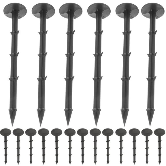 20Pcs Gardening Stakes Garden Plastic Stakes Ground Nails Plastic Ground Nails Lawn Pegs